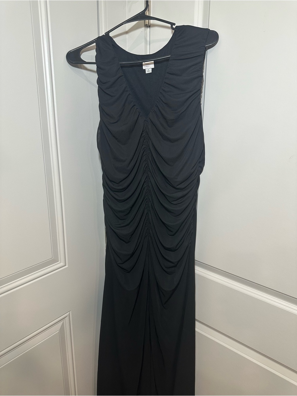 a new day Black Ruched V-Neck Maxi Dress